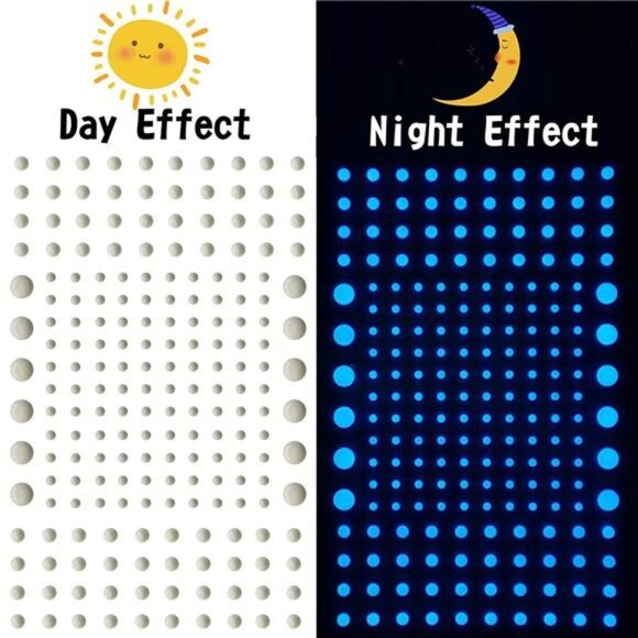 808 PCS Glow in The Dark Stars for Ceiling, Glowing Wall Decals Decor Stickers - Picture 3 of 7